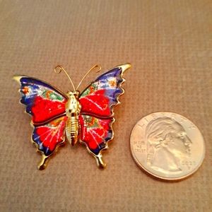 New Colorful Enamel Glitter Butterfly Brooch Pin Pink Dark Blue Green